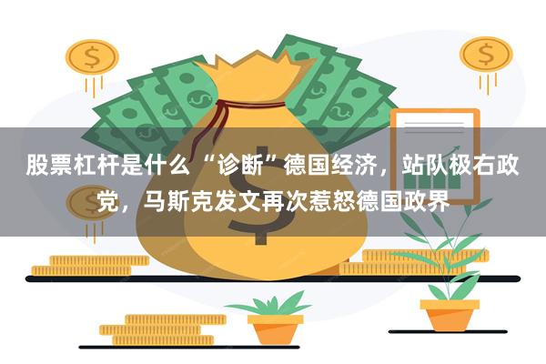 股票杠杆是什么 “诊断”德国经济，站队极右政党，马斯克发文再次惹怒德国政界