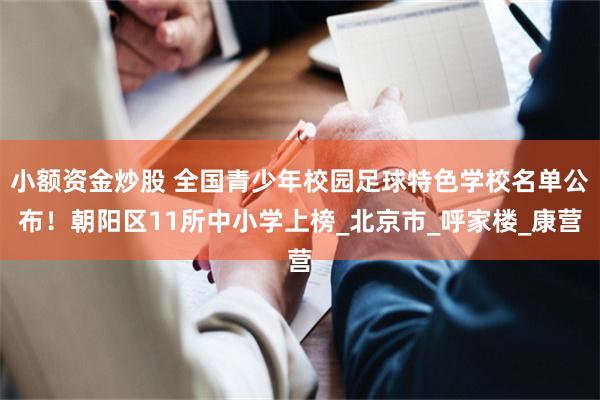 小额资金炒股 全国青少年校园足球特色学校名单公布！朝阳区11所中小学上榜_北京市_呼家楼_康营