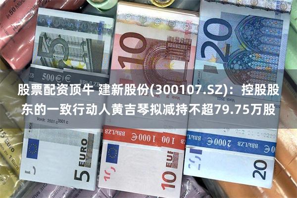 股票配资顶牛 建新股份(300107.SZ)：控股股东的一致行动人黄吉琴拟减持不超79.75万股
