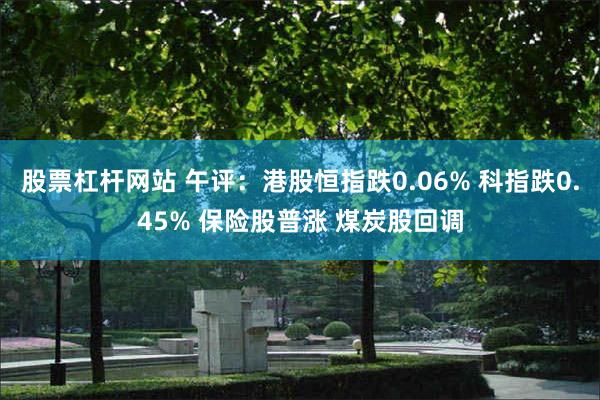 股票杠杆网站 午评：港股恒指跌0.06% 科指跌0.45% 保险股普涨 煤炭股回调
